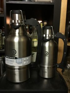 The Drinktank Juggernaut on the left and their normal 64oz growler on the right.