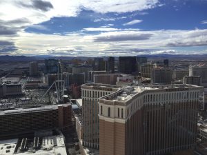 Las Vegas from the vantage point of the EZPR HootSuite at the Palazzo, CES 2016 [my cocktail not included in this shot]