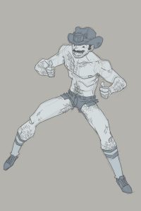 As it turns to fall, even The Bandit in his Floridian Finest must put on pants. (art by Scott Wegener)