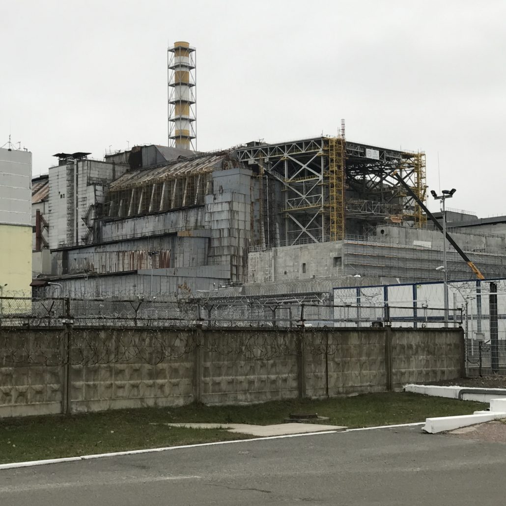 The Chernobyl Sarcophagus - on Nov 12th, they began rolling they new containment over it. This is one of the last views of it we'll ever have.