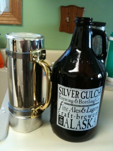 Buddies - A 665ml Shiny Brass & A Growler of Epicenter Ale